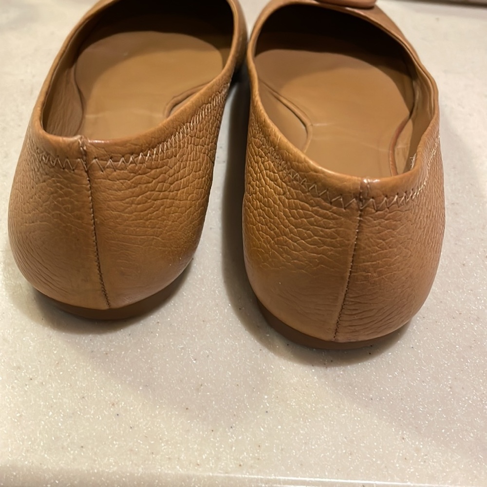 Tory Burch Women's Tan Leather Ballet Flats - Picture 3 of 5